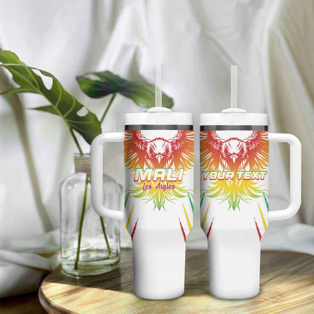 Mali Football Custom Tumbler With Handle Go Eagles - White Color LT15