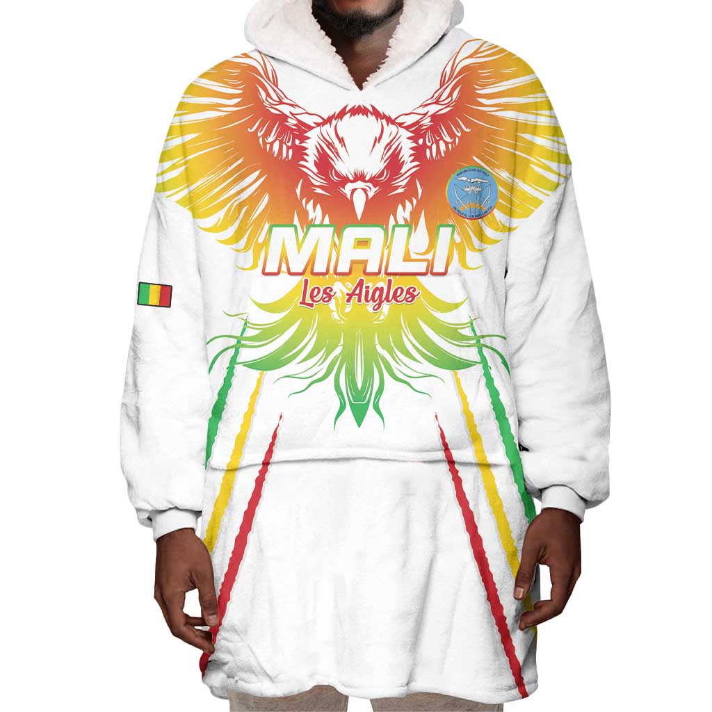 Mali Football Custom Wearable Blanket Hoodie Go Eagles - White Color LT15