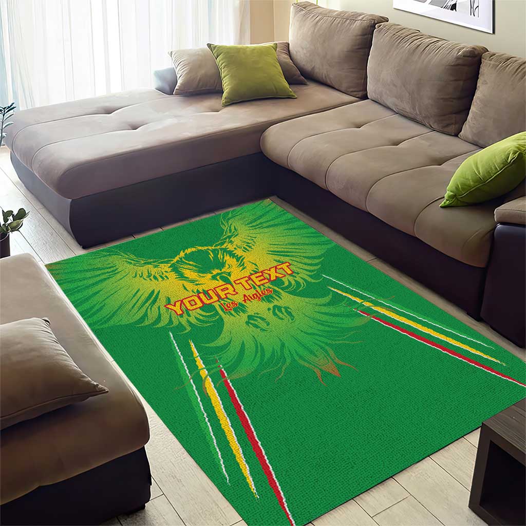 Mali Football Custom Area Rug Go Eagles - Green Color LT15