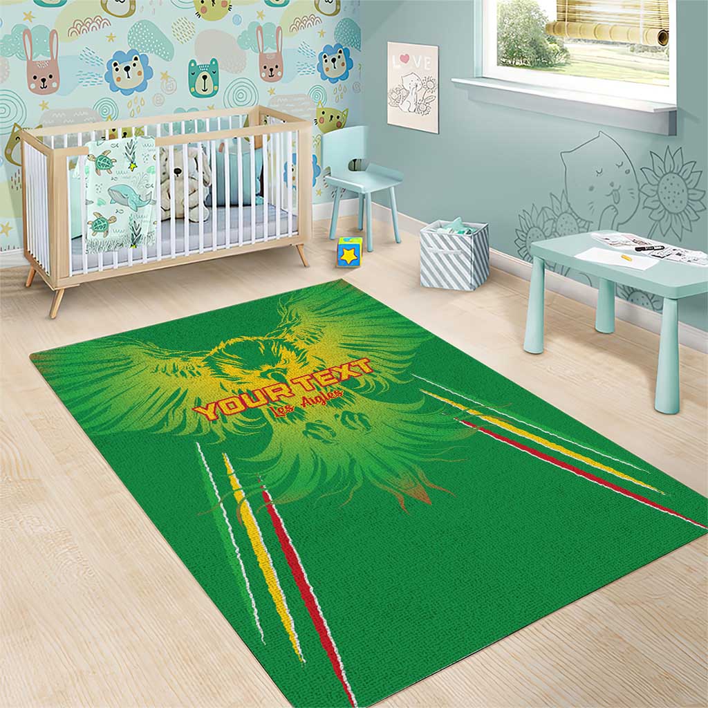 Mali Football Custom Area Rug Go Eagles - Green Color LT15