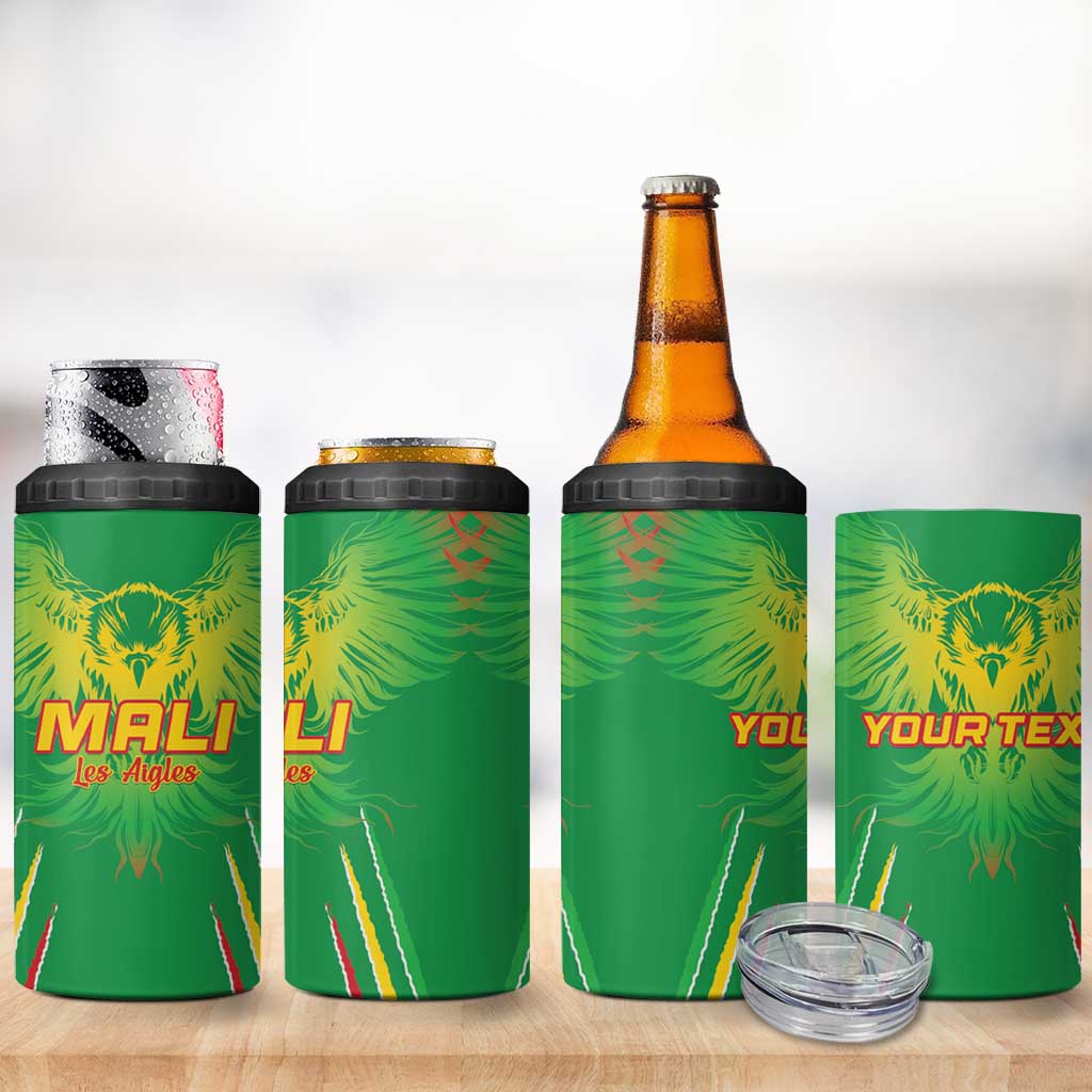 Mali Football Custom 4 in 1 Can Cooler Tumbler Go Eagles - Green Color LT15