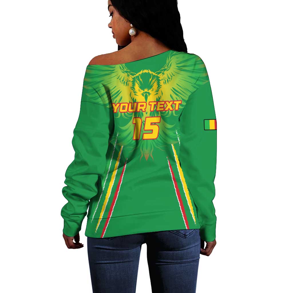 Mali Football Custom Off Shoulder Sweater Go Eagles - Green Color LT15