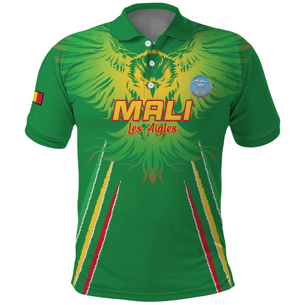 Custom Mali Football Polo Shirt Go Les Aigles Green Color LT15