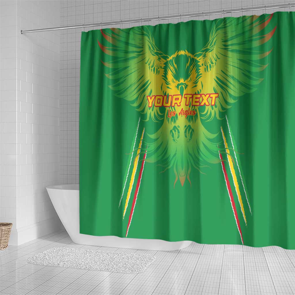 Custom Mali Football Shower Curtain Go Les Aigles Green Color LT15