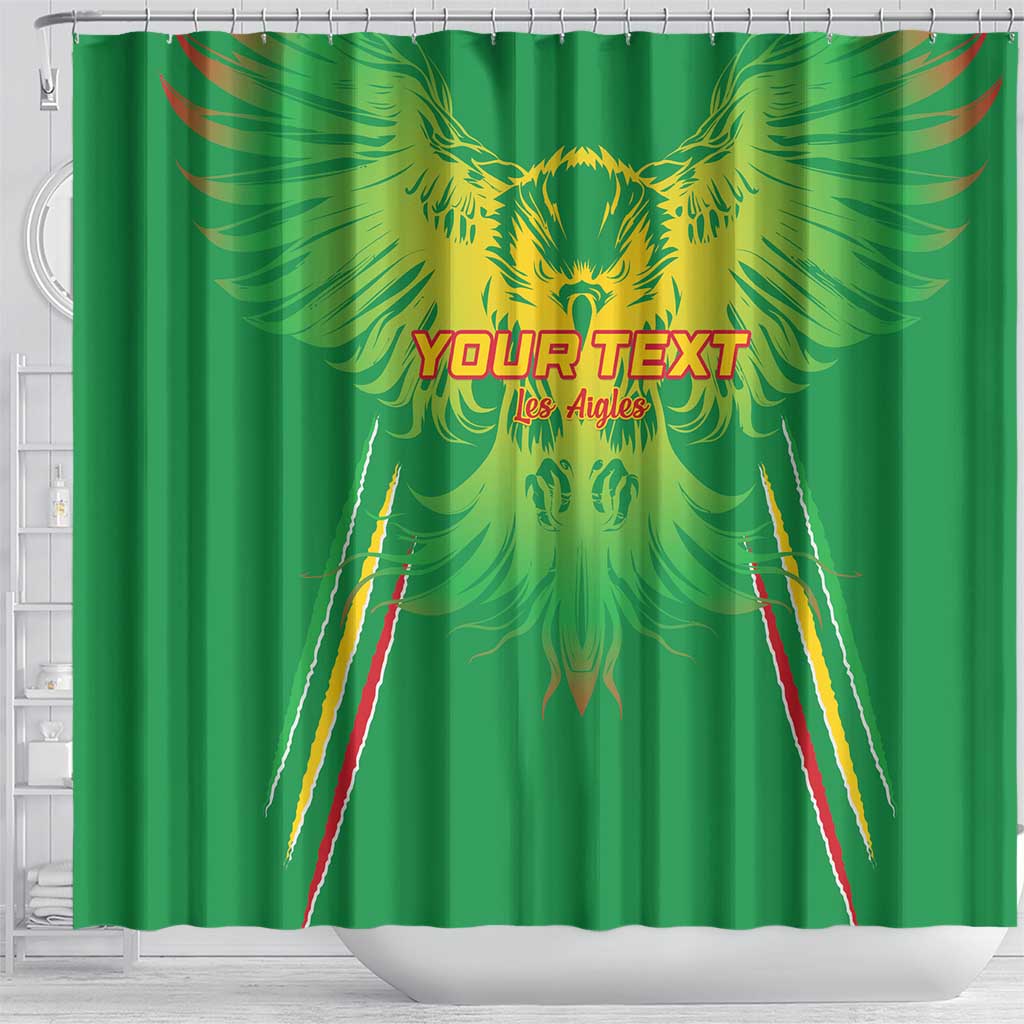 Custom Mali Football Shower Curtain Go Les Aigles Green Color LT15