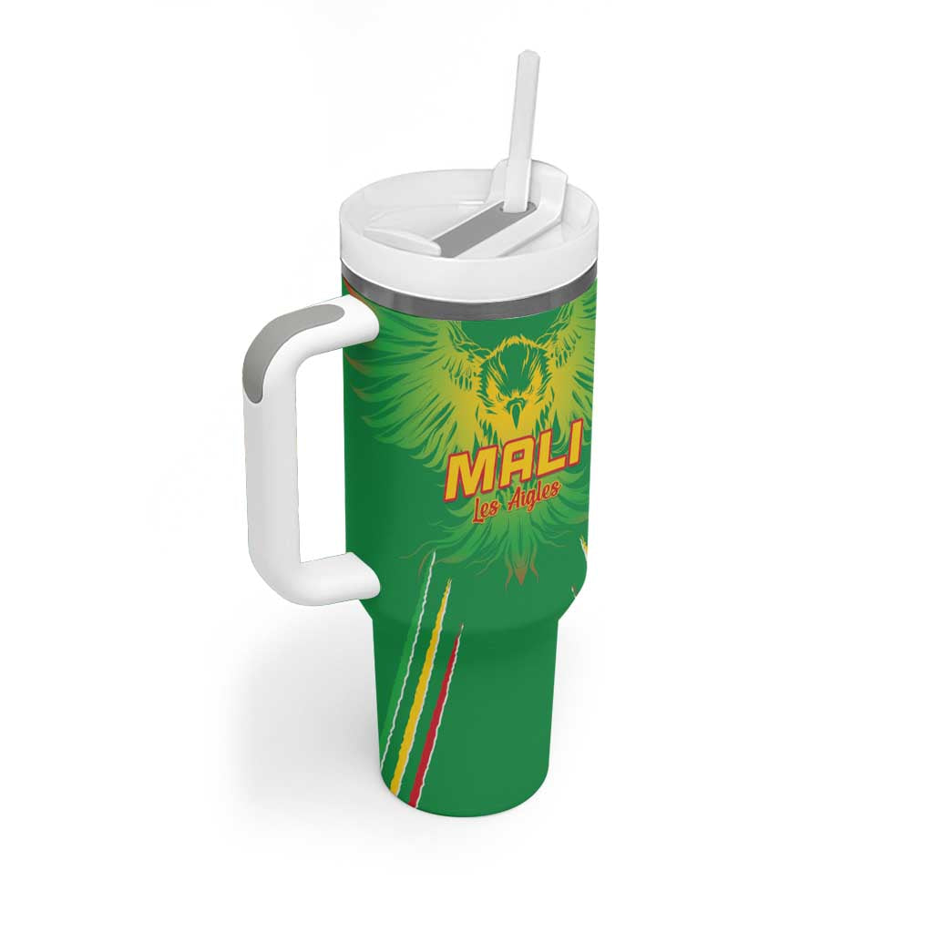 Mali Football Custom Tumbler With Handle Go Eagles - Green Color LT15