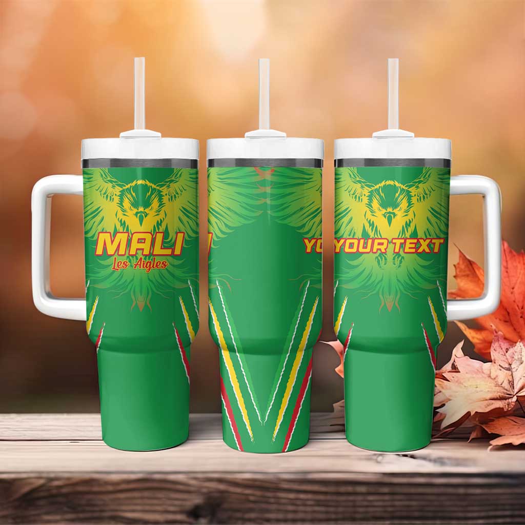 Mali Football Custom Tumbler With Handle Go Eagles - Green Color LT15
