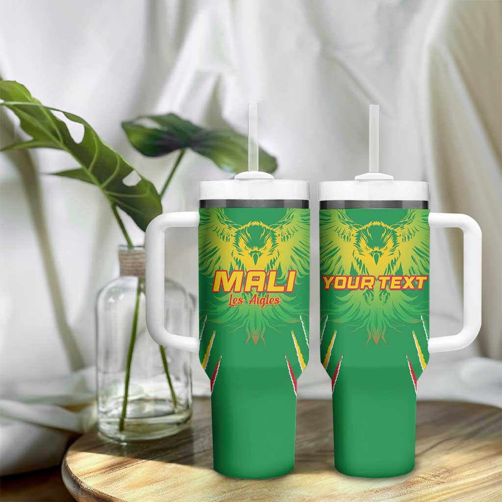 Mali Football Custom Tumbler With Handle Go Eagles - Green Color LT15