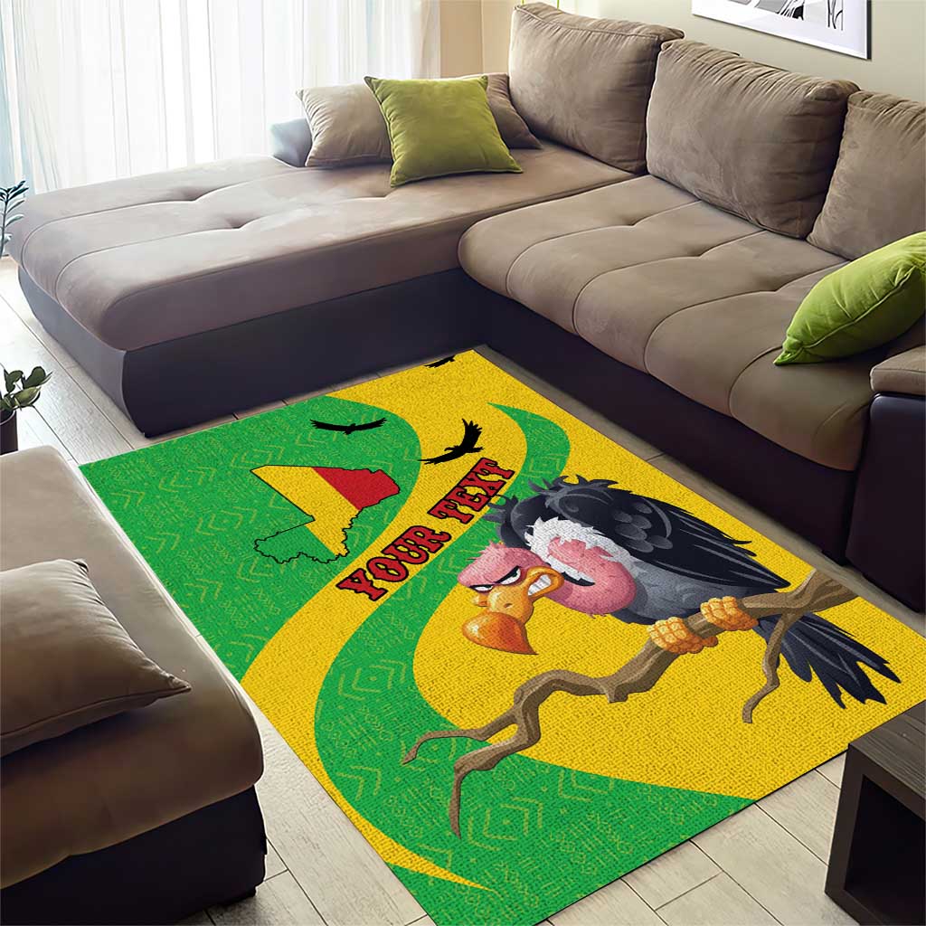 Personalized Afro Mali Vulture Area Rug Flag Map - Bogolan Pattern LT15