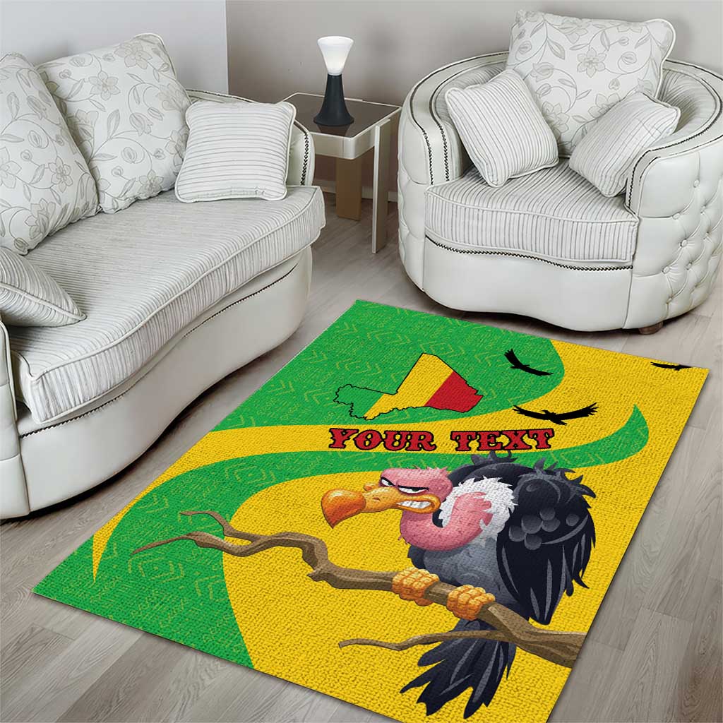 Personalized Afro Mali Vulture Area Rug Flag Map - Bogolan Pattern LT15