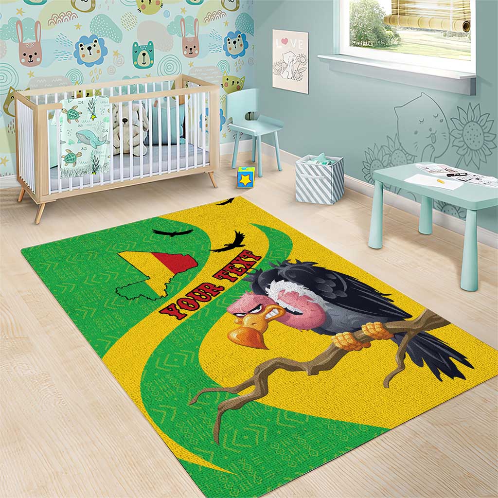 Personalized Afro Mali Vulture Area Rug Flag Map - Bogolan Pattern LT15
