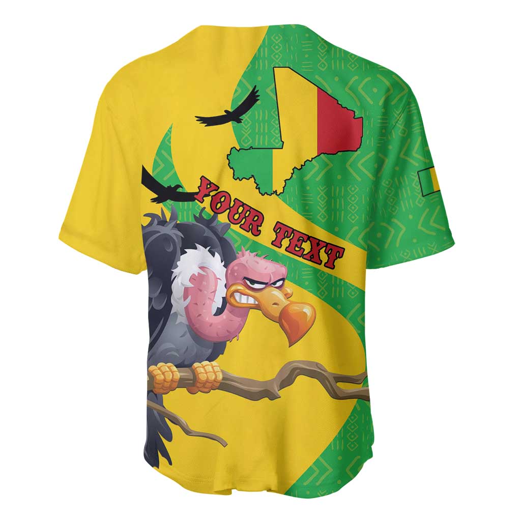 Personalized Afro Mali Vulture Baseball Jersey Flag Map - Bogolan Pattern LT15