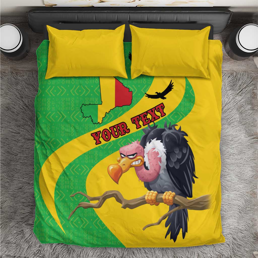 Personalized Afro Mali Vulture Bedding Set Flag Map - Bogolan Pattern LT15