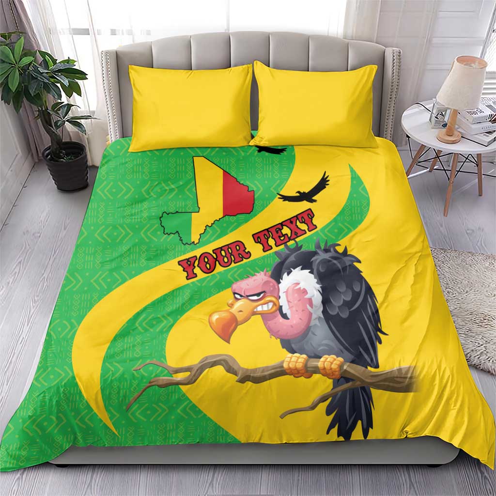 Personalized Afro Mali Vulture Bedding Set Flag Map - Bogolan Pattern LT15