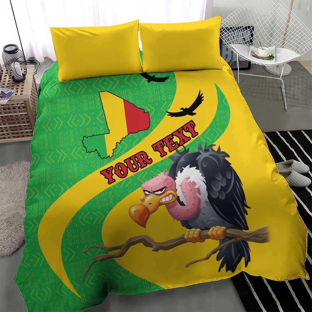 Personalized Afro Mali Vulture Bedding Set Flag Map - Bogolan Pattern LT15