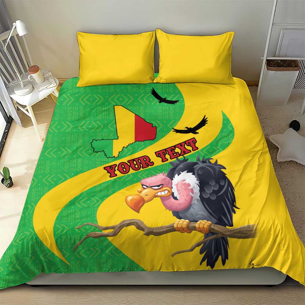 Personalized Afro Mali Vulture Bedding Set Flag Map - Bogolan Pattern LT15