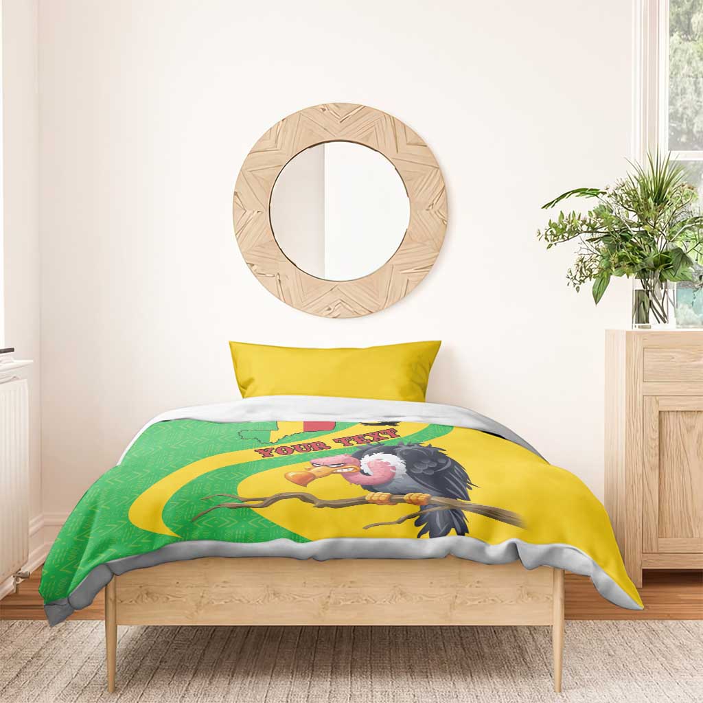 Personalized Afro Mali Vulture Bedding Set Flag Map - Bogolan Pattern LT15