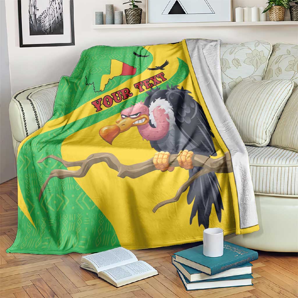 Personalized Afro Mali Vulture Blanket Flag Map - Bogolan Pattern LT15