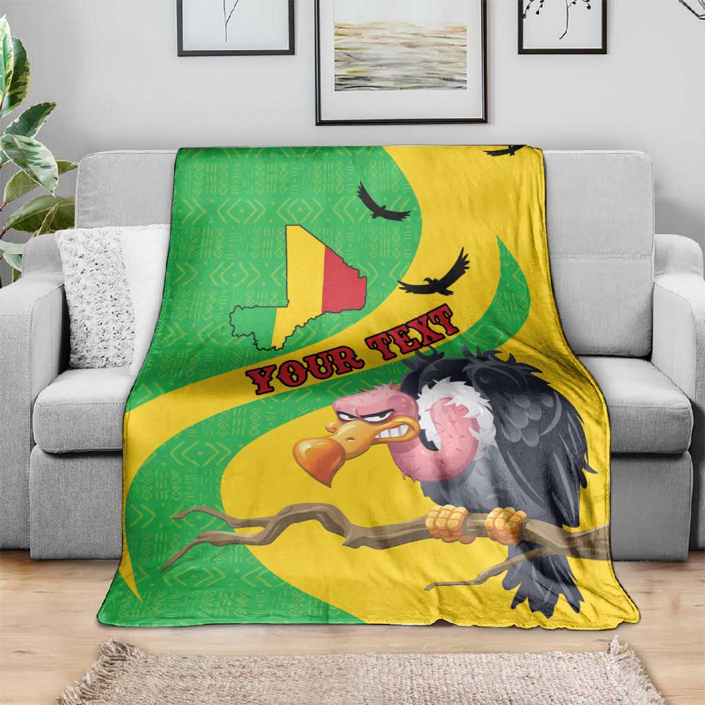 Personalized Afro Mali Vulture Blanket Flag Map - Bogolan Pattern LT15