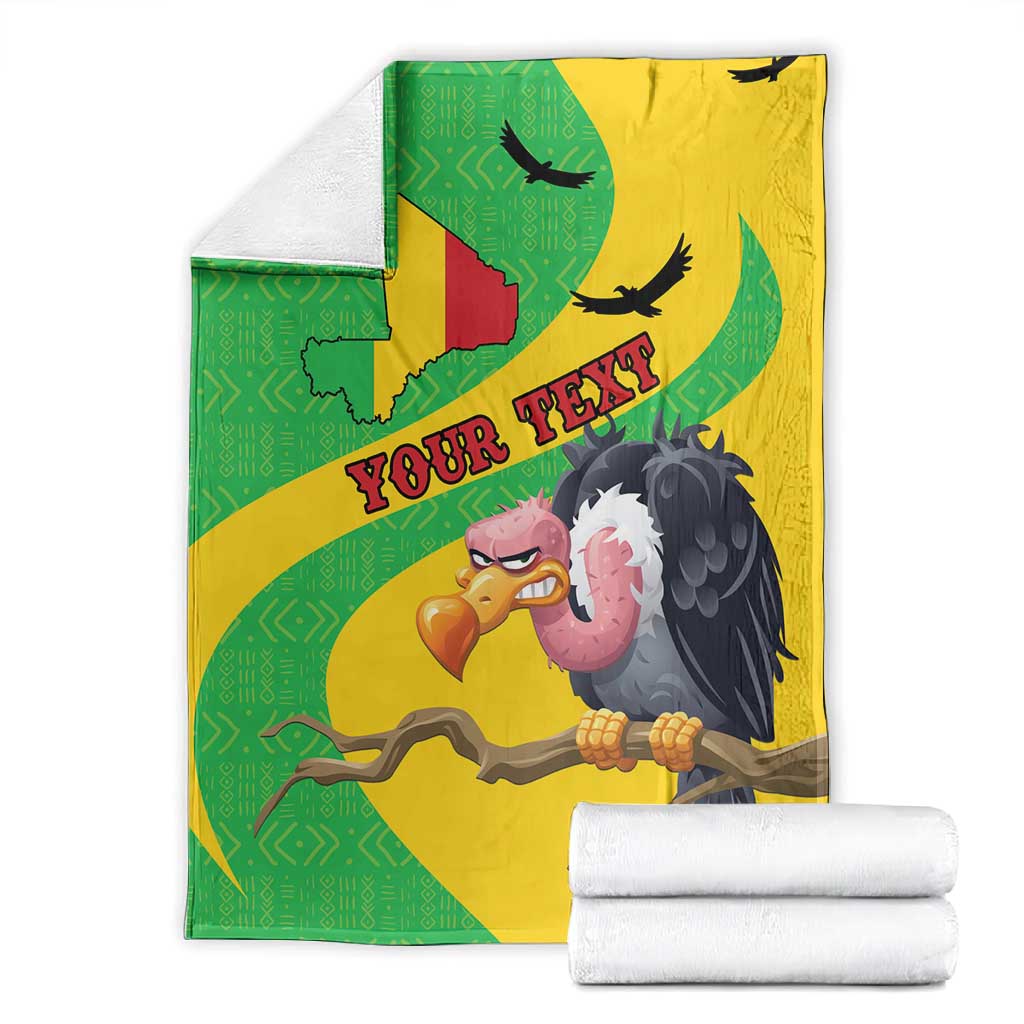 Personalized Afro Mali Vulture Blanket Flag Map - Bogolan Pattern LT15