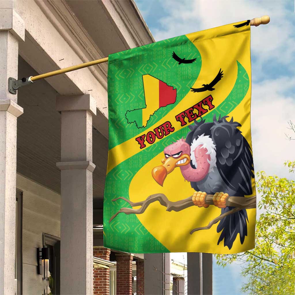 Personalized Afro Mali Vulture Garden Flag Flag Map - Bogolan Pattern LT15