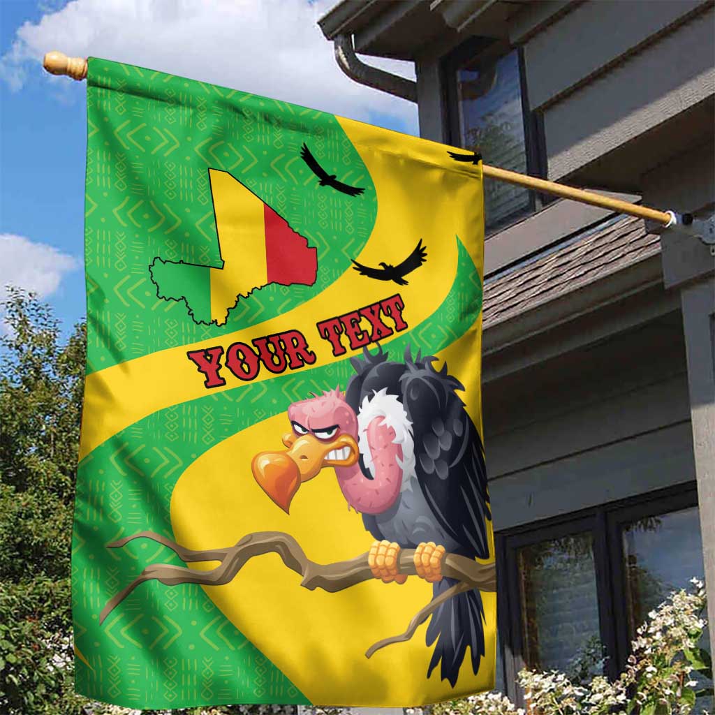 Personalized Afro Mali Vulture Garden Flag Flag Map - Bogolan Pattern LT15