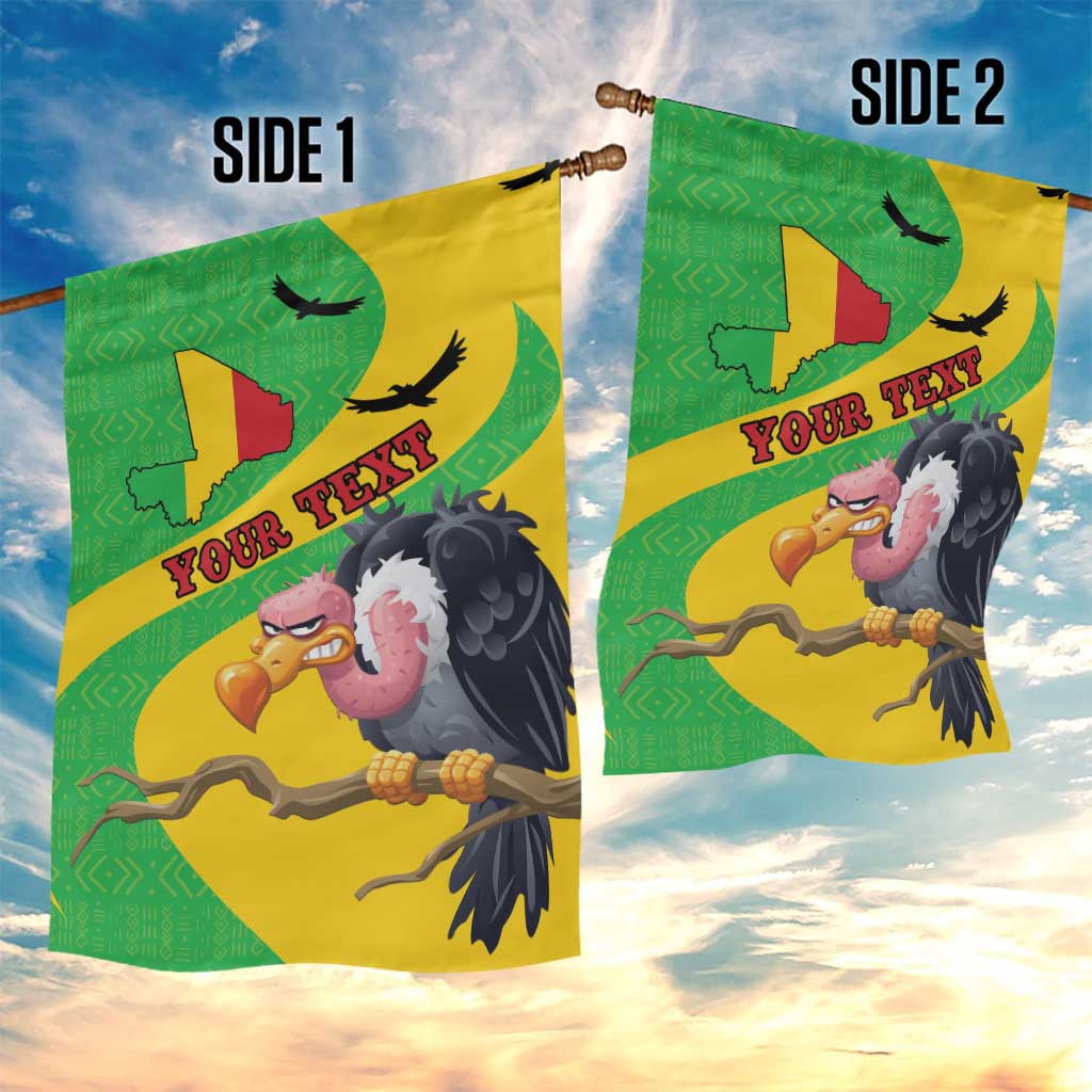 Personalized Afro Mali Vulture Garden Flag Flag Map - Bogolan Pattern LT15