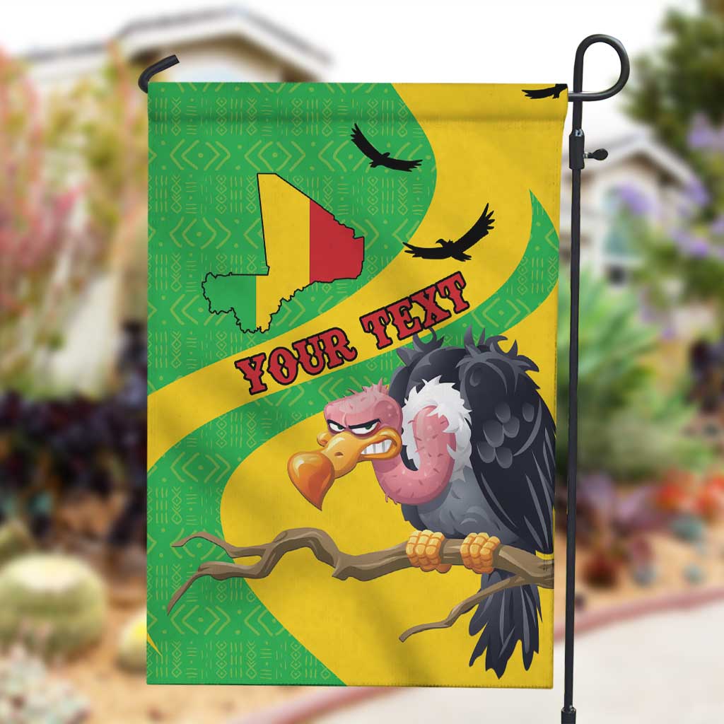 Personalized Afro Mali Vulture Garden Flag Flag Map - Bogolan Pattern LT15