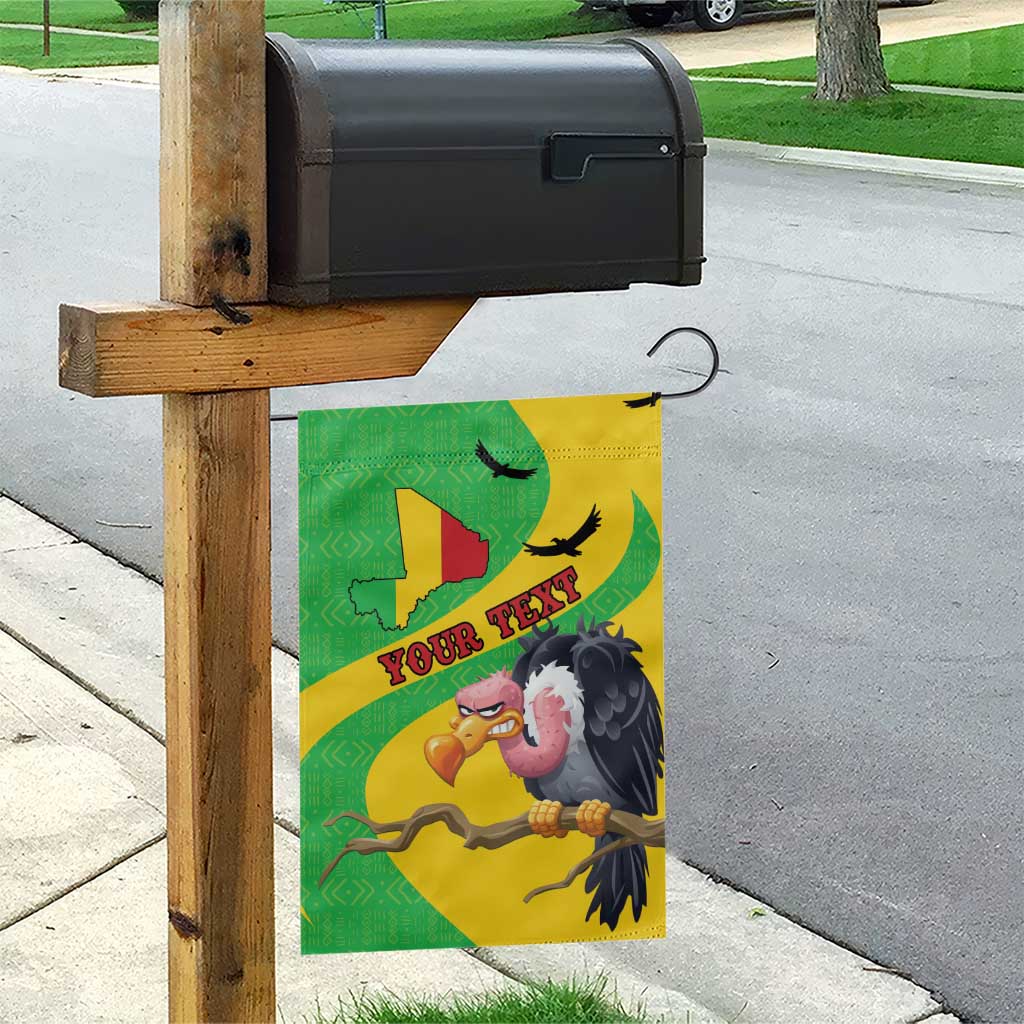 Personalized Afro Mali Vulture Garden Flag Flag Map - Bogolan Pattern LT15