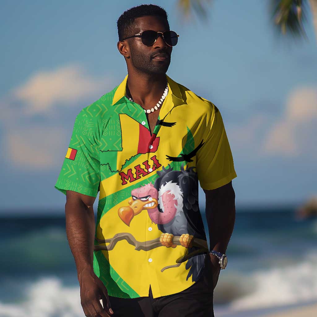 Personalized Afro Mali Vulture Hawaiian Shirt Flag Map - Bogolan Pattern LT15