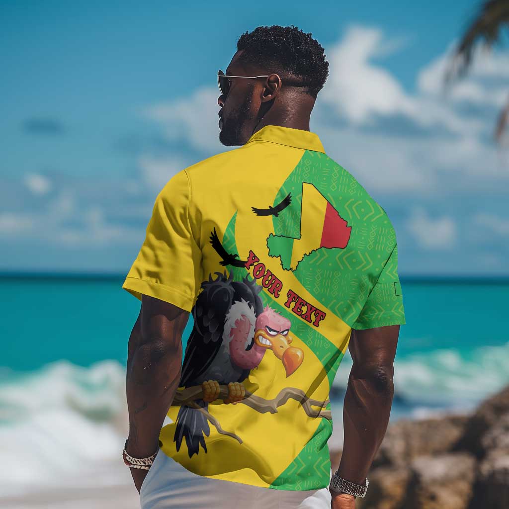 Personalized Afro Mali Vulture Hawaiian Shirt Flag Map - Bogolan Pattern LT15