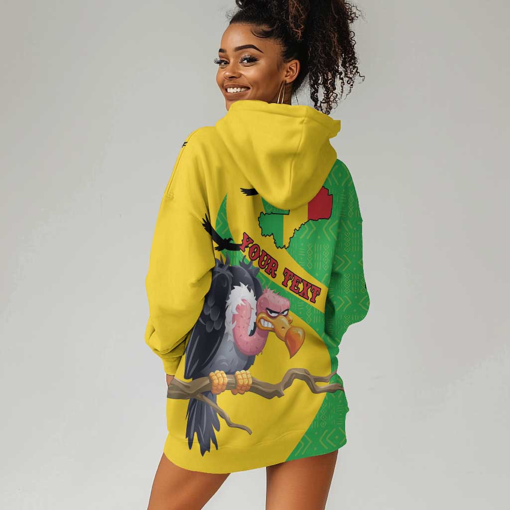 Personalized Afro Mali Vulture Hoodie Dress Flag Map - Bogolan Pattern LT15