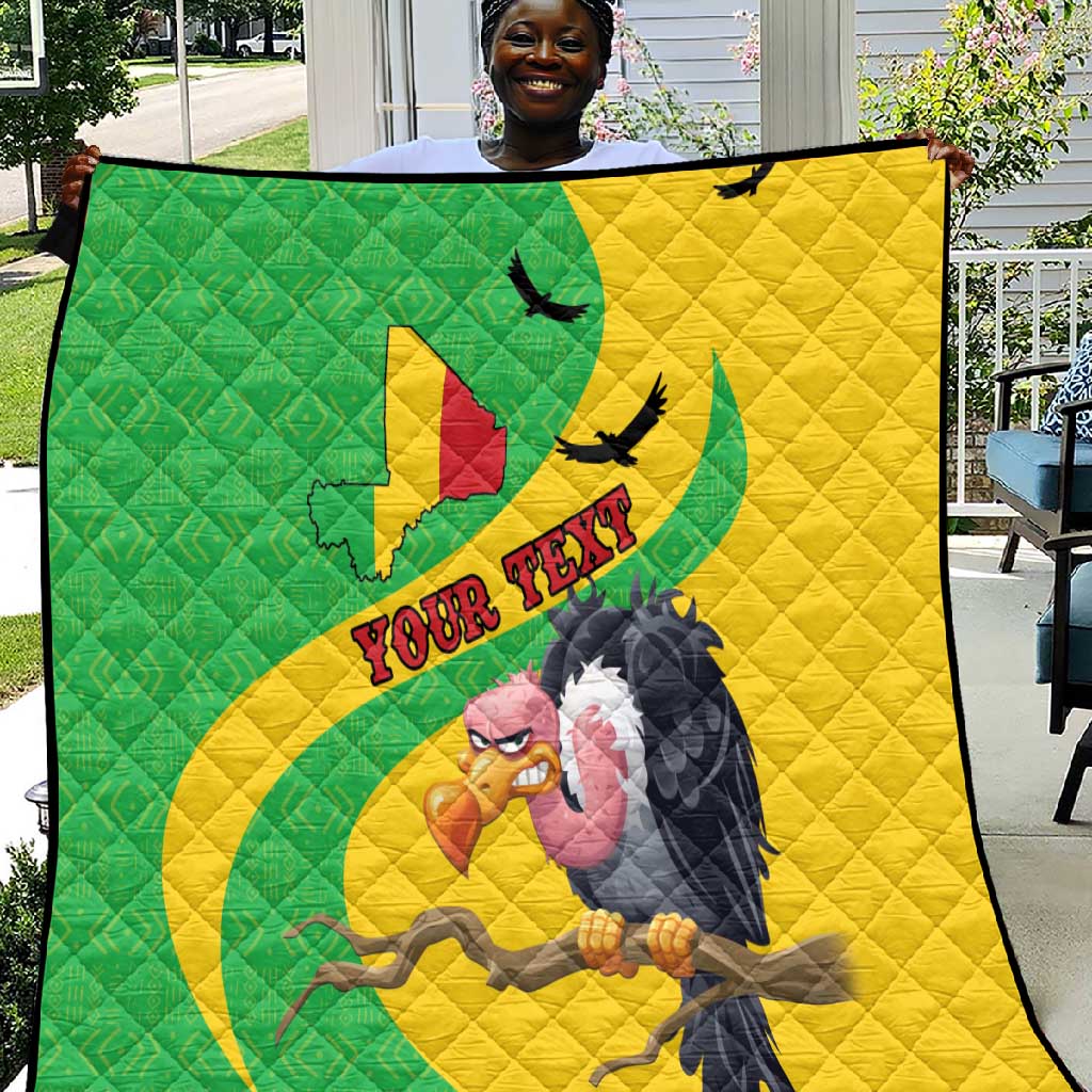 Personalized Afro Mali Vulture Quilt Flag Map - Bogolan Pattern LT15