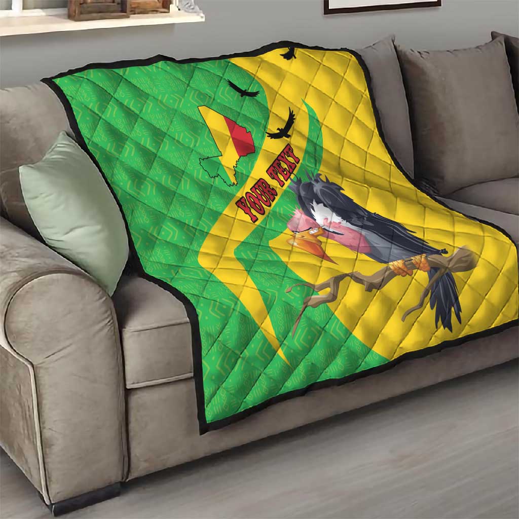 Personalized Afro Mali Vulture Quilt Flag Map - Bogolan Pattern LT15