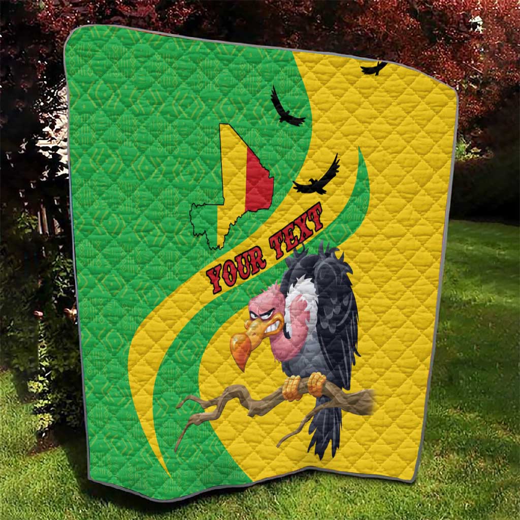 Personalized Afro Mali Vulture Quilt Flag Map - Bogolan Pattern LT15