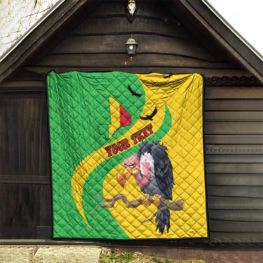 Personalized Afro Mali Vulture Quilt Flag Map - Bogolan Pattern LT15
