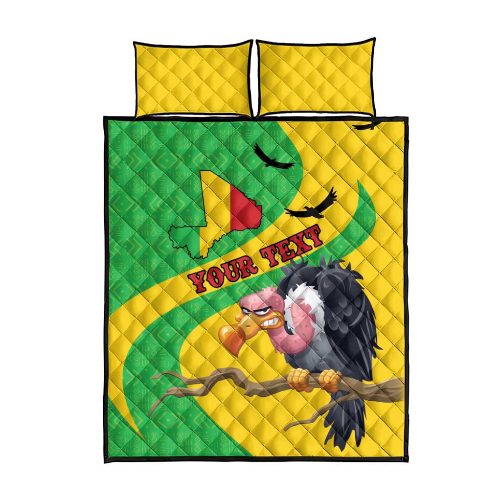 Personalized Afro Mali Vulture Quilt Bed Set Flag Map - Bogolan Pattern LT15
