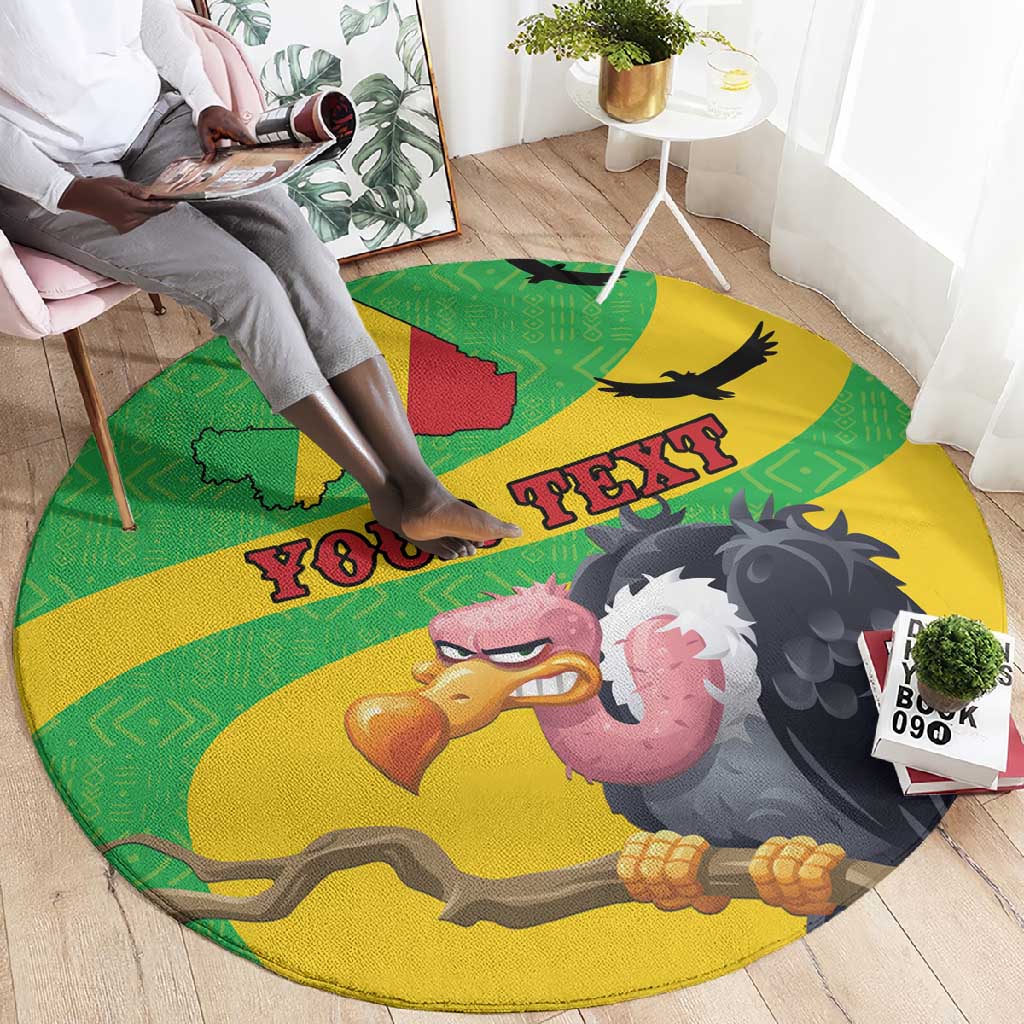 Personalized Afro Mali Vulture Round Carpet Flag Map - Bogolan Pattern LT15