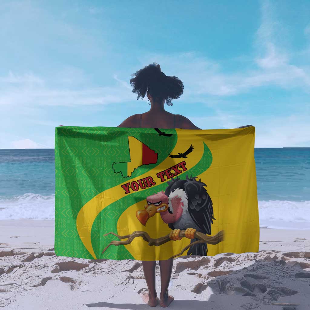 Personalized Afro Mali Vulture Sarong Flag Map - Bogolan Pattern LT15