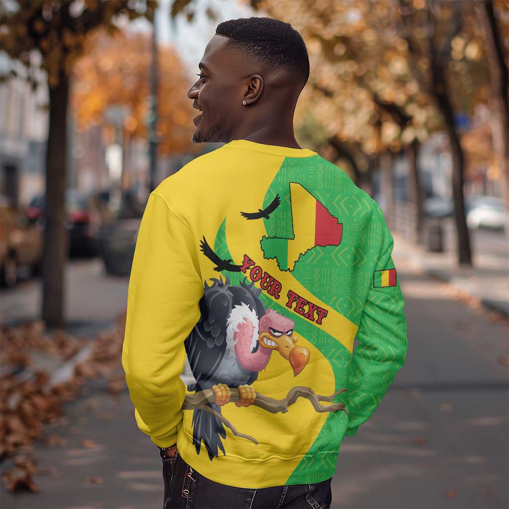 Personalized Afro Mali Vulture Sweatshirt Flag Map - Bogolan Pattern LT15