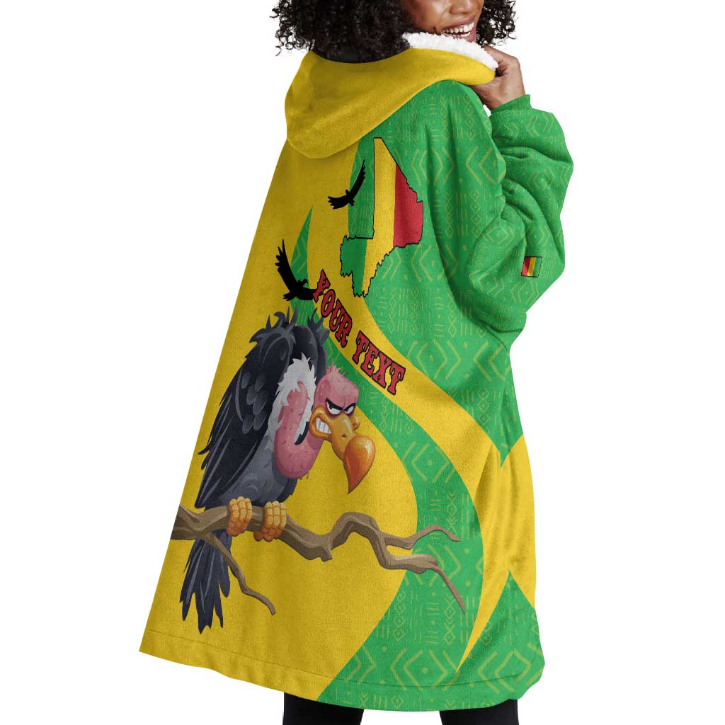 Personalized Afro Mali Vulture Wearable Blanket Hoodie Flag Map - Bogolan Pattern LT15