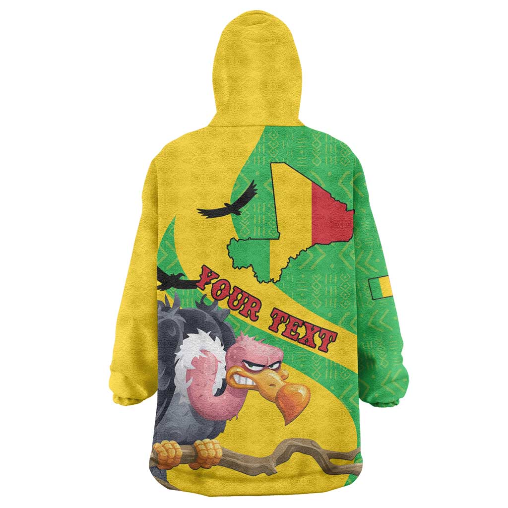 Personalized Afro Mali Vulture Wearable Blanket Hoodie Flag Map - Bogolan Pattern LT15