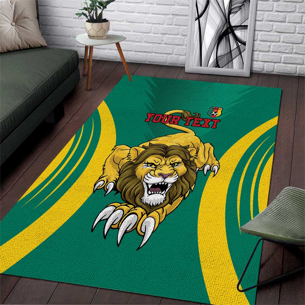 Custom Afro Cameroun Football Area Rug Go Les Lions Indomptables LT15