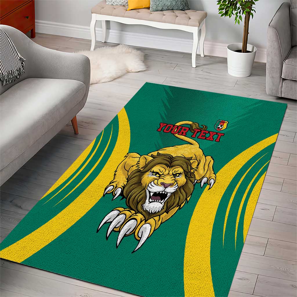 Custom Afro Cameroun Football Area Rug Go Les Lions Indomptables LT15