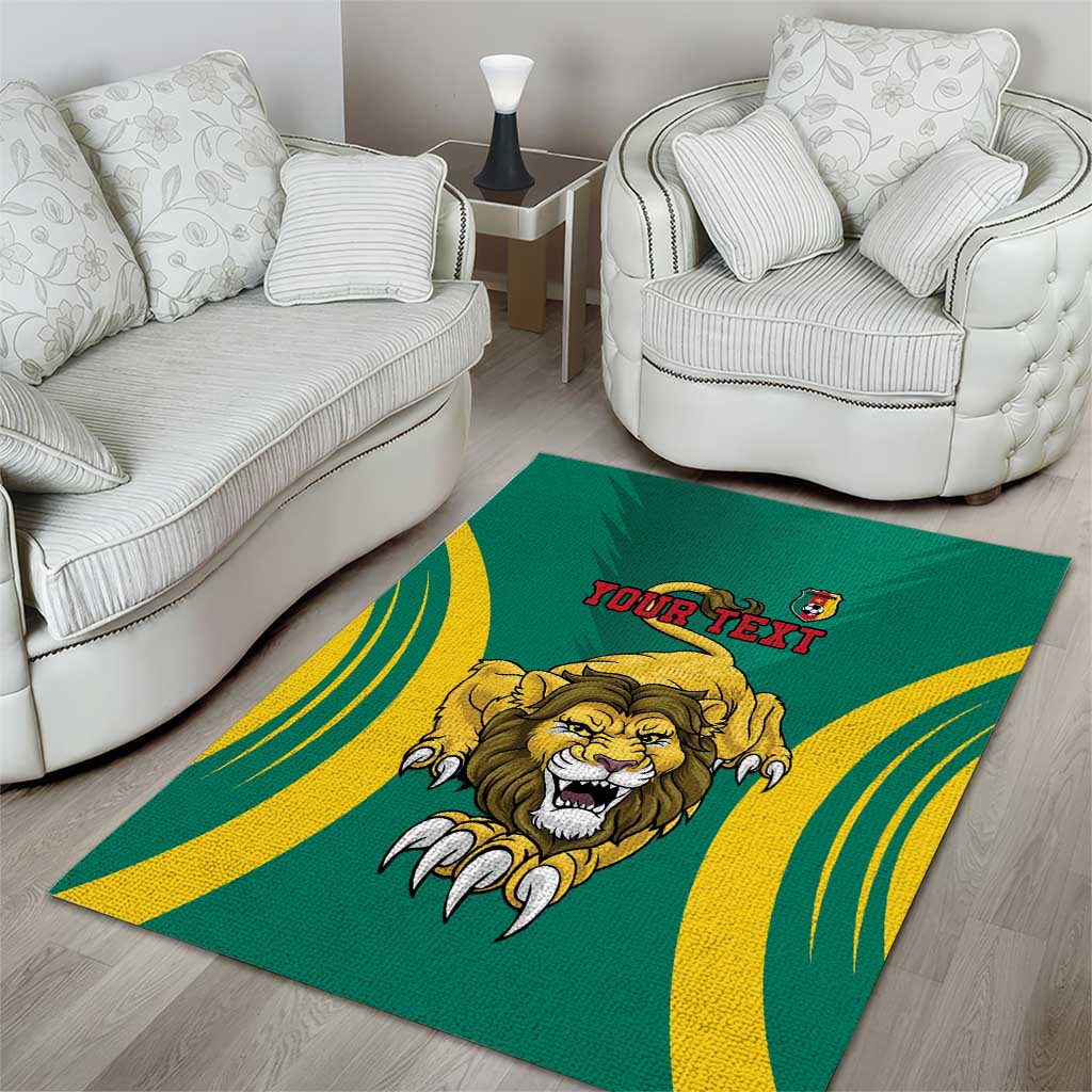 Custom Afro Cameroun Football Area Rug Go Les Lions Indomptables LT15