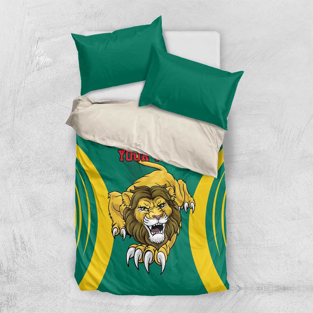 Custom Afro Cameroun Football Bedding Set Go Les Lions Indomptables LT15