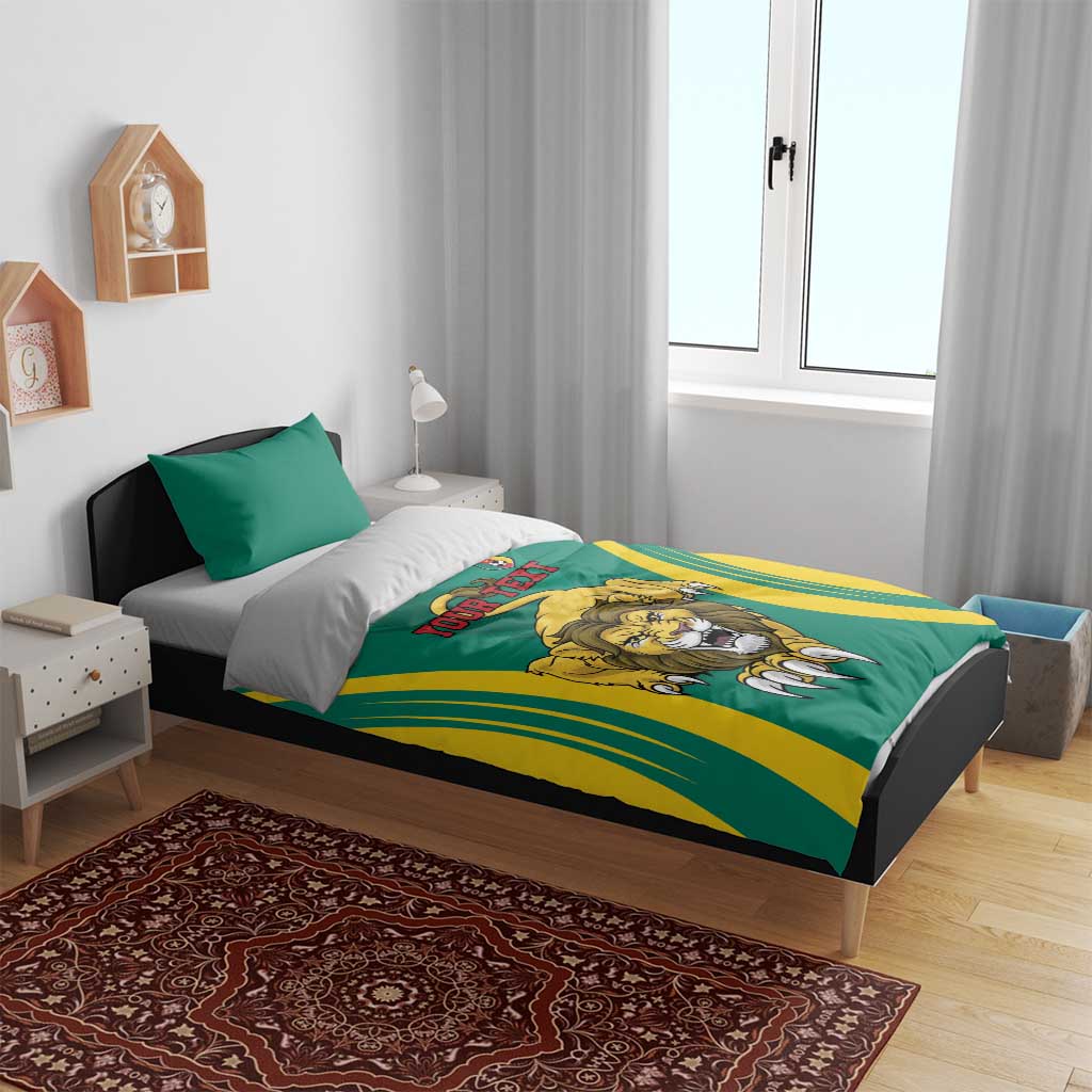 Custom Afro Cameroun Football Bedding Set Go Les Lions Indomptables LT15