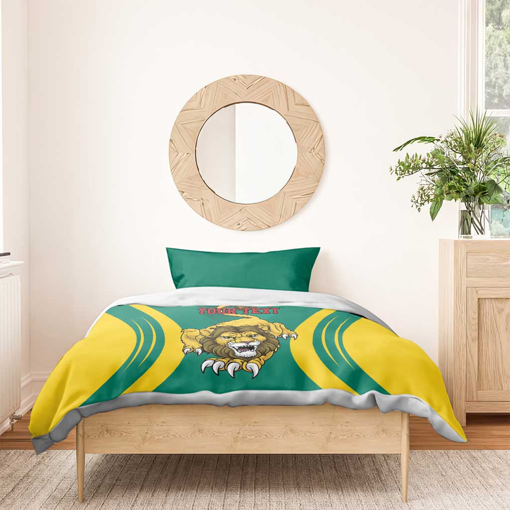 Custom Afro Cameroun Football Bedding Set Go Les Lions Indomptables LT15