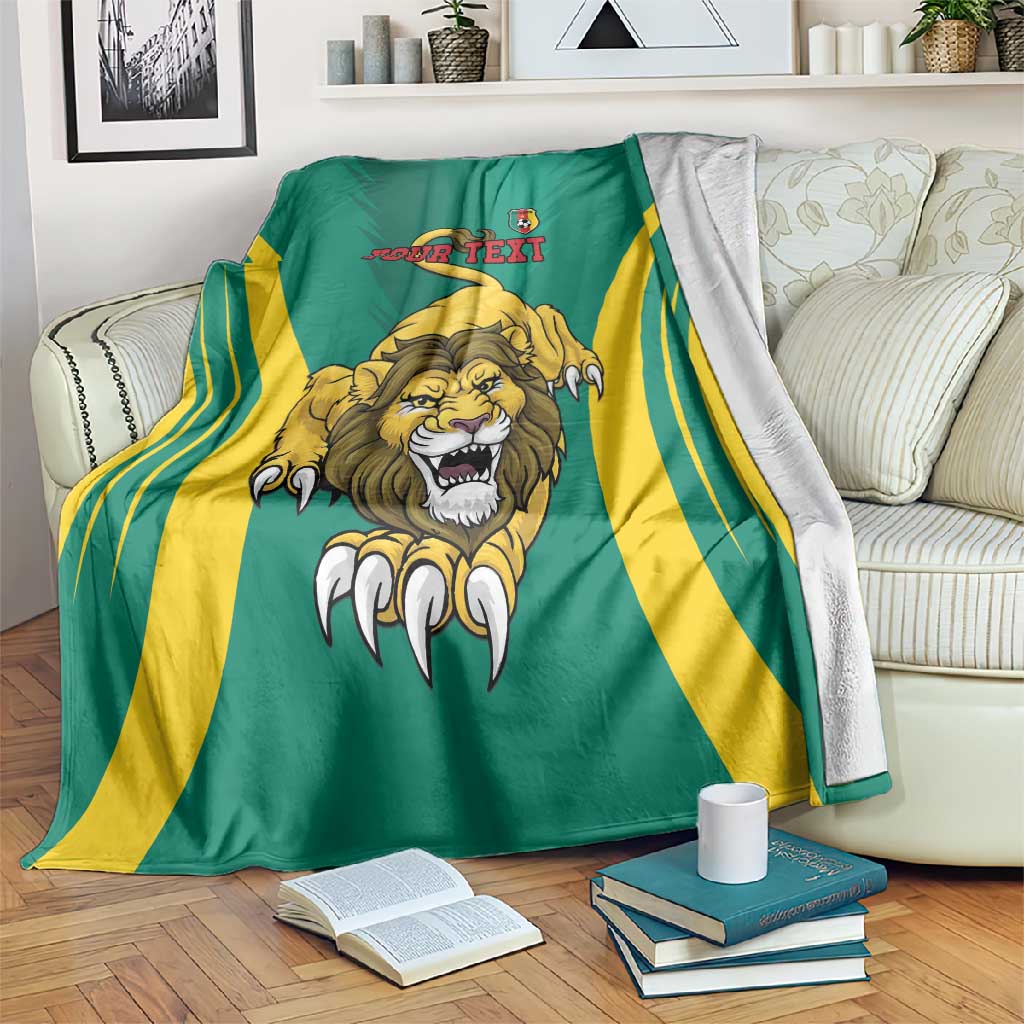 Custom Afro Cameroun Football Blanket Go Les Lions Indomptables LT15