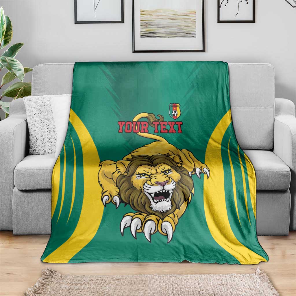 Custom Afro Cameroun Football Blanket Go Les Lions Indomptables LT15